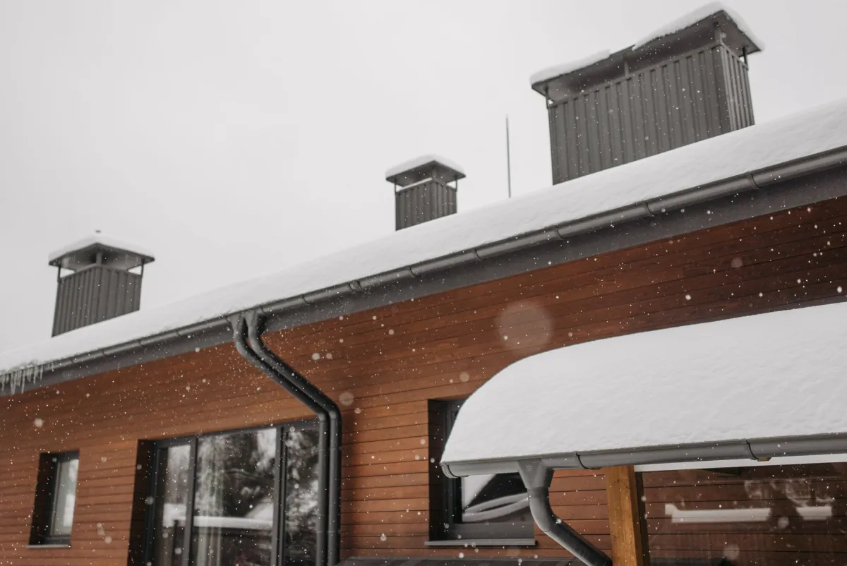 Professional gutter installation on a residential home